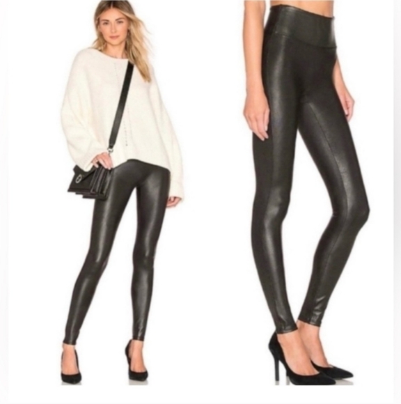 SPANX Pants - Spanx faux leather compression leggings women size small